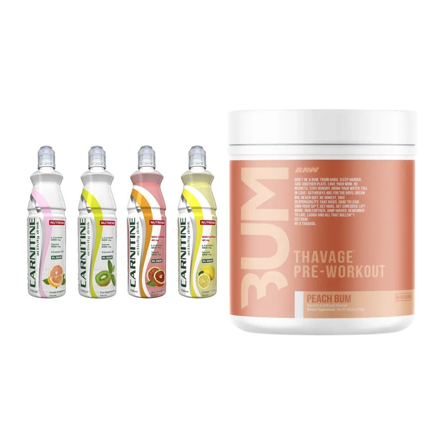 Cardio-Duo: Nutrend Activity + RAW Nutrition CBUM Thavage – alle enthaltenen Artikel