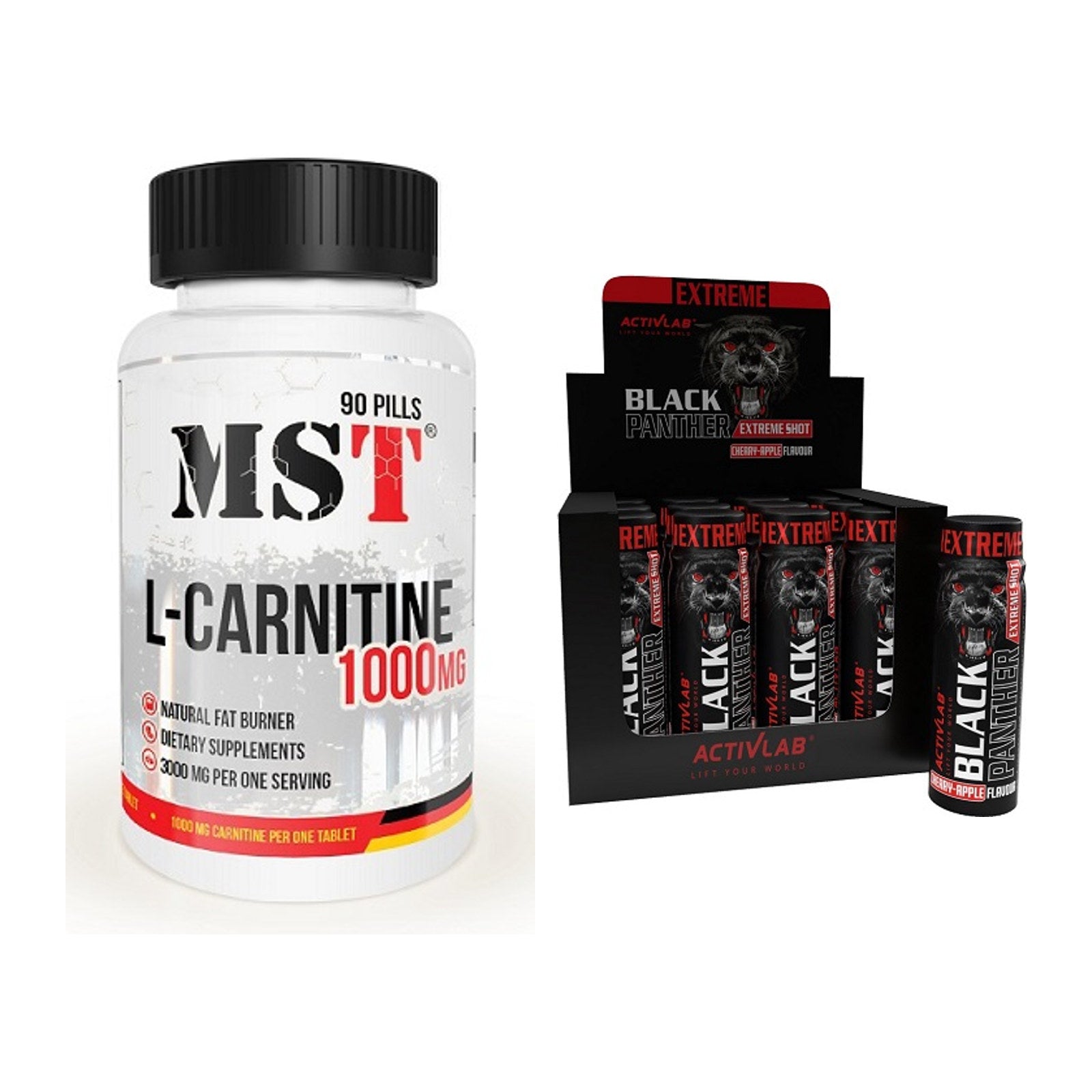 Cardio-Duo: MST L-Carnitine 1000 (90 + Activlab Black Panther – alle enthaltenen Artikel