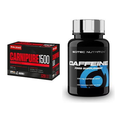 Cardio-Duo: Body Attack Carnipure 1500 + Scitec Caffeine – alle enthaltenen Artikel