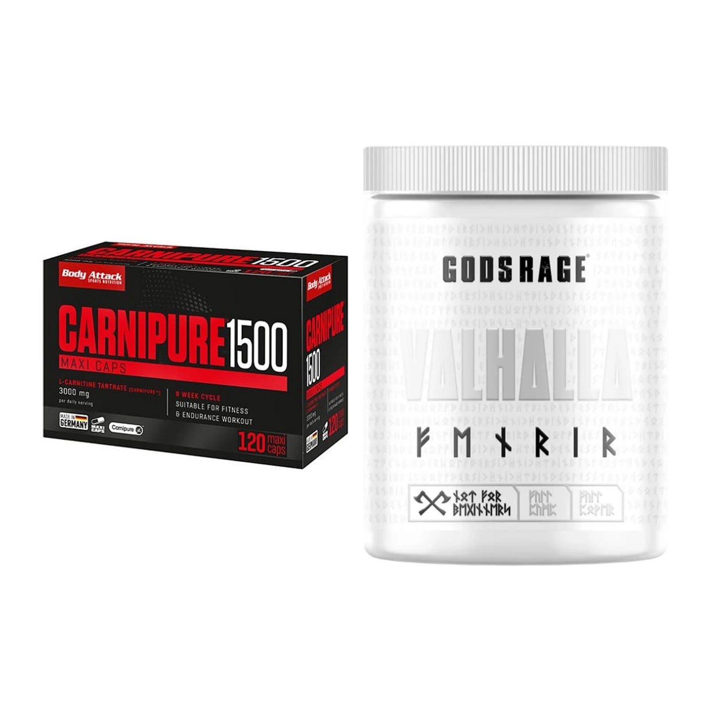Cardio-Duo: Body Attack Carnipure 1500 + GODSRAGE Valhalla Fenrir – alle enthaltenen Artikel