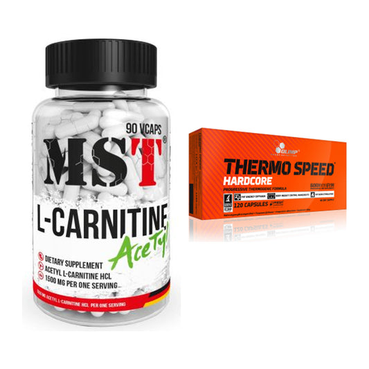 Cardio-Duo: MST L-Carnitine Acetyle + Olimp Thermo Speed Hardcore Mega – alle enthaltenen Artikel