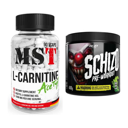 Cardio-Duo: MST L-Carnitine Acetyle + AK47 Labs Schizo Pre-Workout – alle enthaltenen Artikel