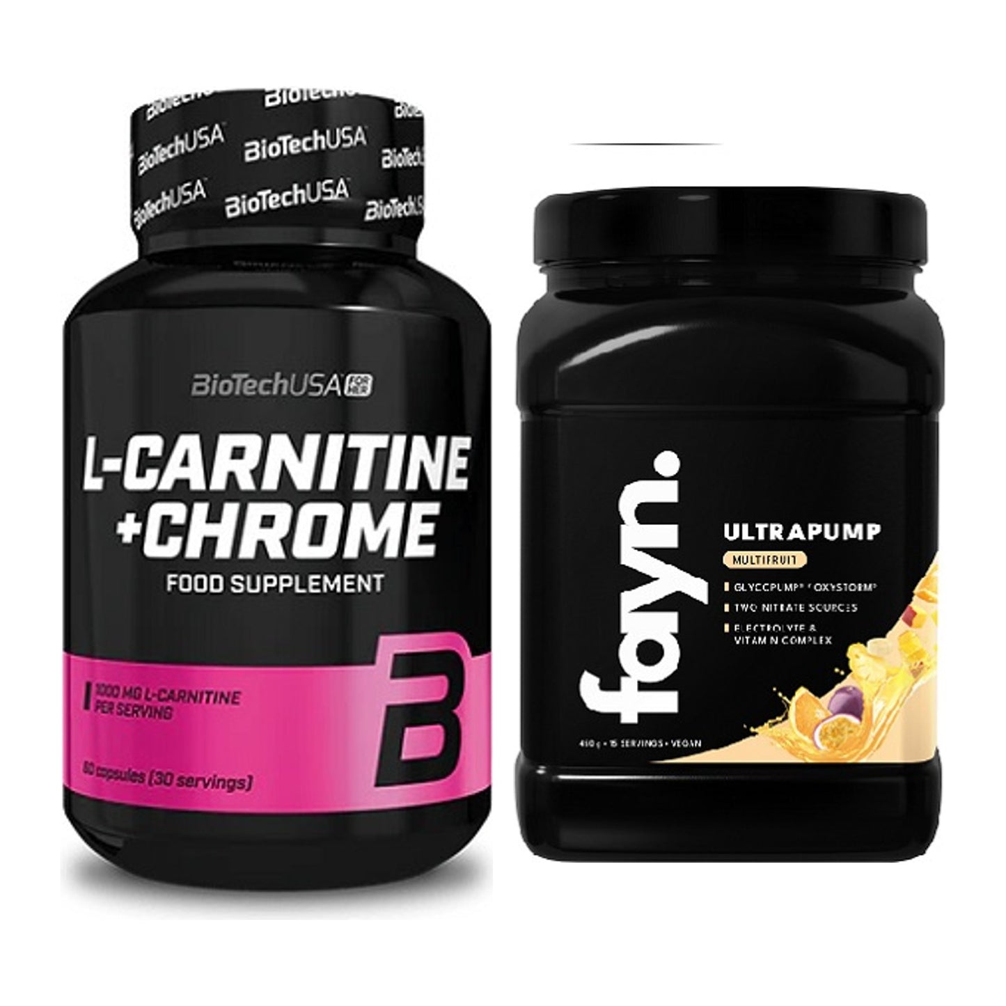 Cardio-Duo: BioTech L-Carnitine + Chrome + Fayn. Ultrapump – alle enthaltenen Artikel