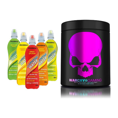 Cardio-Duo: Weider L-Carnitine WATER + Genius Nutrition Warcry Gaming – alle enthaltenen Artikel