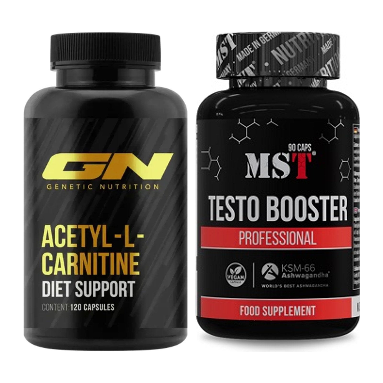 Cardio-Duo: GN Acetyl L-Carnitin + MST Testo Booster Professional – alle enthaltenen Artikel