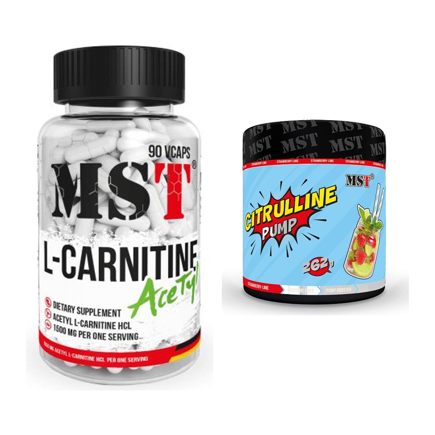 Cardio-Duo: MST L-Carnitine Acetyle + MST Citrulline Pump – alle enthaltenen Artikel