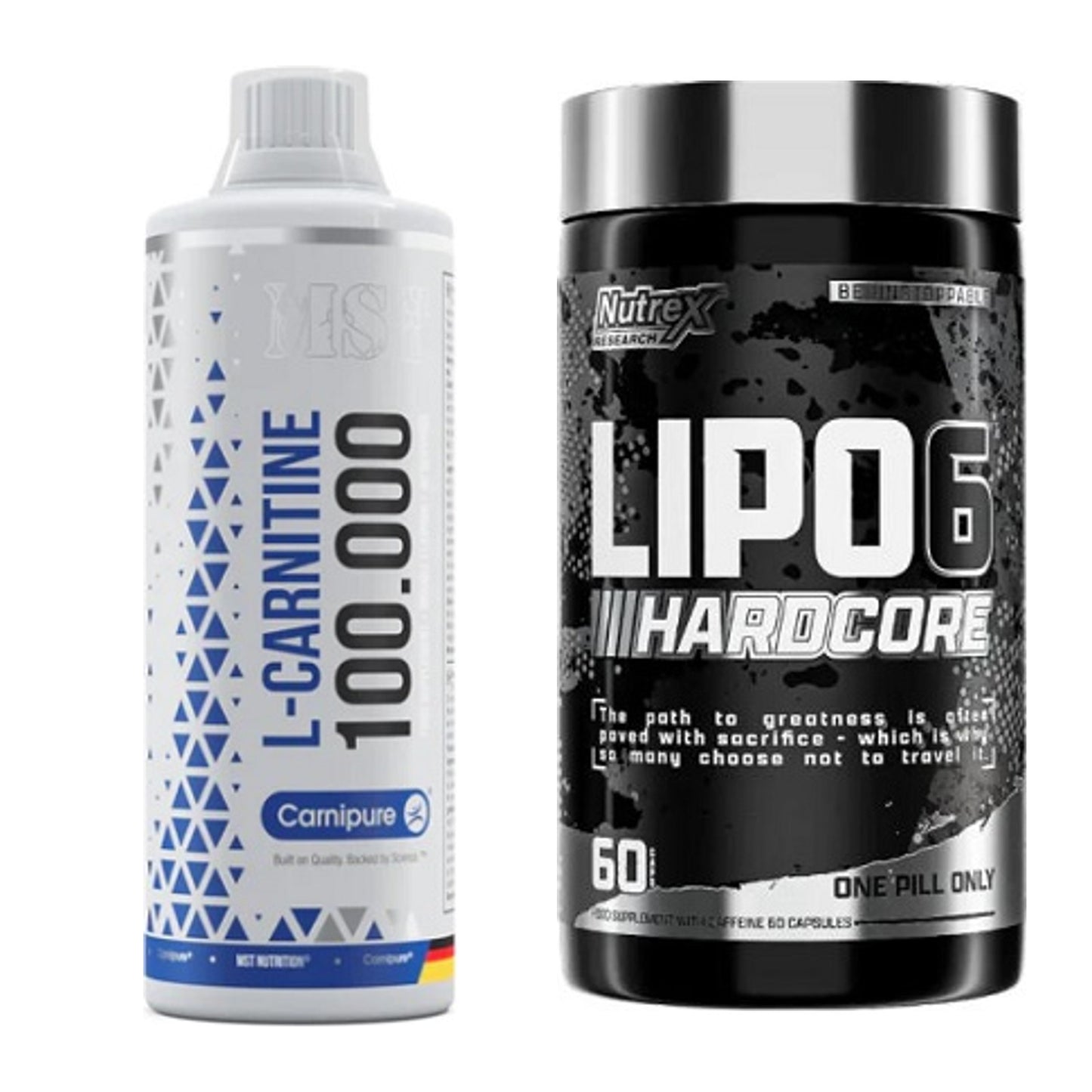 Cardio-Duo: MST L-Carnitine Carnipure 100 000 + Nutrex Lipo 6 Hardcore – alle enthaltenen Artikel