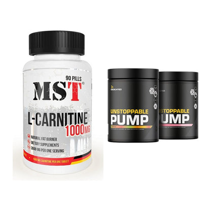 Cardio-Duo: MST L-Carnitine 1000 (90 + Dedicated Unstoppable Pump – alle enthaltenen Artikel