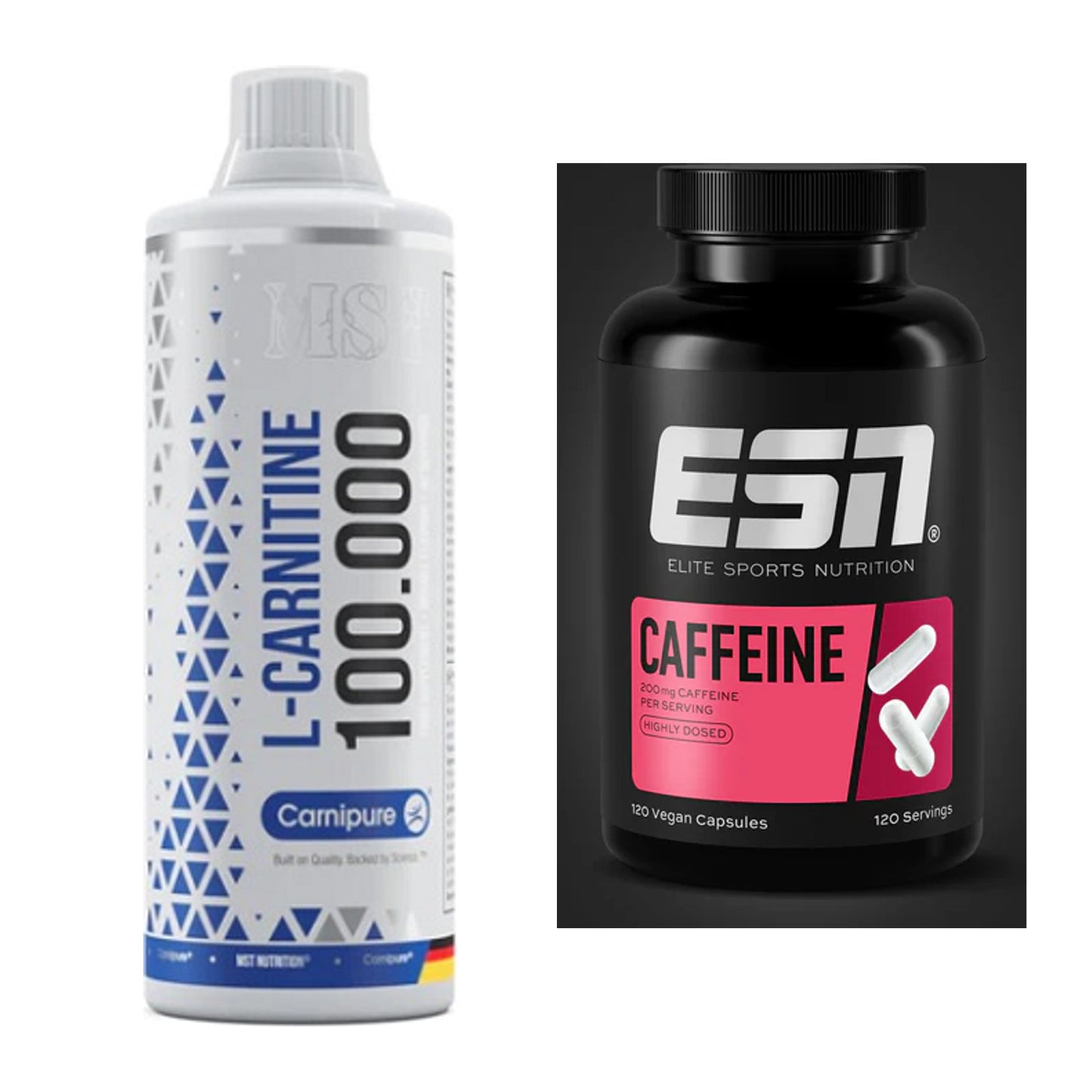 Cardio-Duo: MST L-Carnitine Carnipure 100 000 + ESN Caffeine Caps – alle enthaltenen Artikel