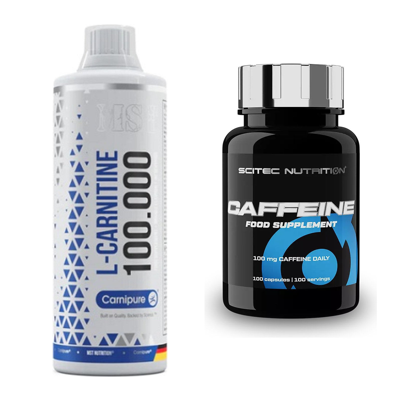 Cardio-Duo: MST L-Carnitine Carnipure 100 000 + Scitec Caffeine – alle enthaltenen Artikel