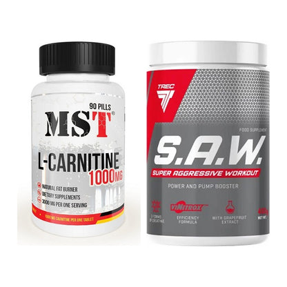 Cardio-Duo: MST L-Carnitine 1000 (90 + Trec Nutrition SAW Booster – alle enthaltenen Artikel