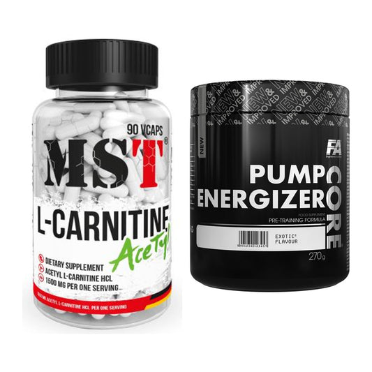 Cardio-Duo: MST L-Carnitine Acetyle + FA Nutrition Core Pump Energizer – alle enthaltenen Artikel