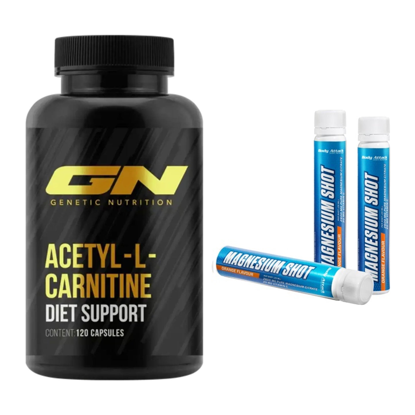 Cardio-Duo: GN Acetyl L-Carnitin + Body Attack Magnesium Shots – alle enthaltenen Artikel