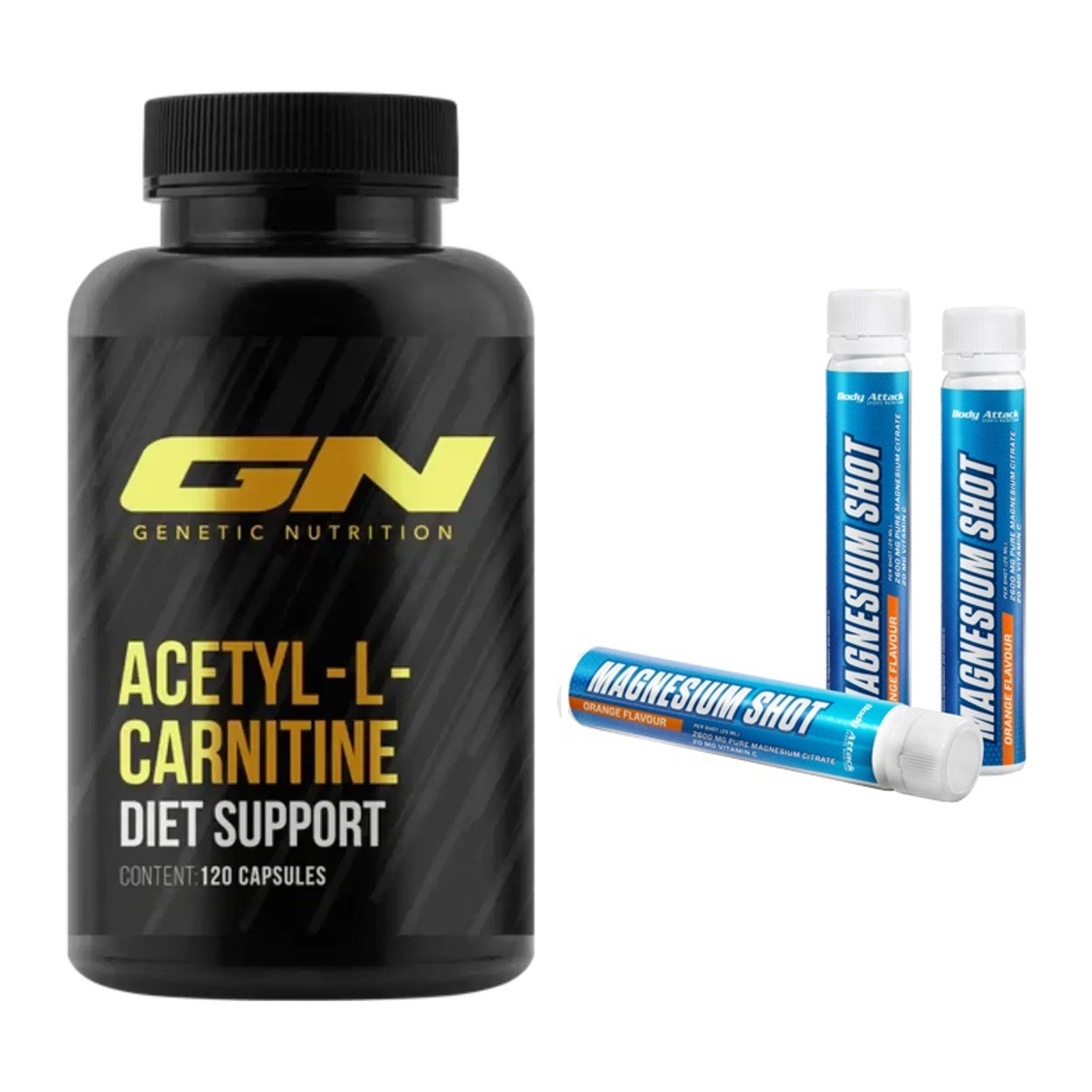Cardio-Duo: GN Acetyl L-Carnitin + Body Attack Magnesium Shots – alle enthaltenen Artikel