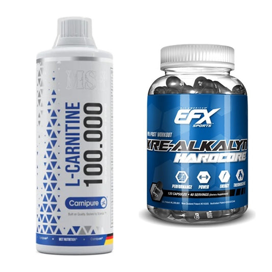 Cardio-Duo: MST L-Carnitine Carnipure + EFX Kre-Alkalyn Hardcore – alle enthaltenen Artikel