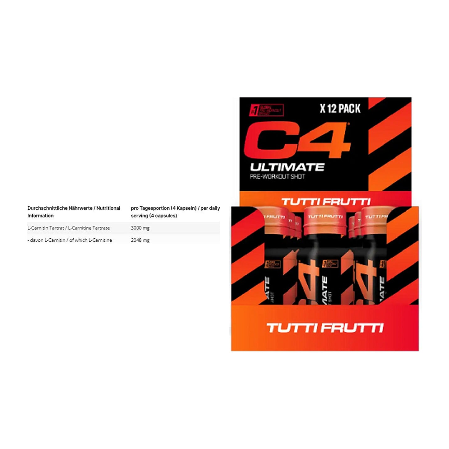 Cardio-Duo: INLEAD L-Carnitine Tartrate + Cellucor C4 Ultimate – alle enthaltenen Artikel