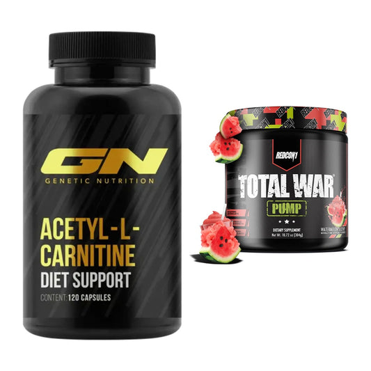 Cardio-Duo: GN Acetyl L-Carnitin + Redcon1 Total War PUMP – alle enthaltenen Artikel