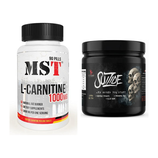 Cardio-Duo: MST L-Carnitine 1000 (90 + #GYMJUICE SUIZIDE Booster – alle enthaltenen Artikel