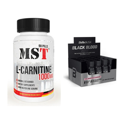 Cardio-Duo: MST L-Carnitine 1000 (90 Tabl.) + BioTech Black Blood Shot – alle enthaltenen Artikel