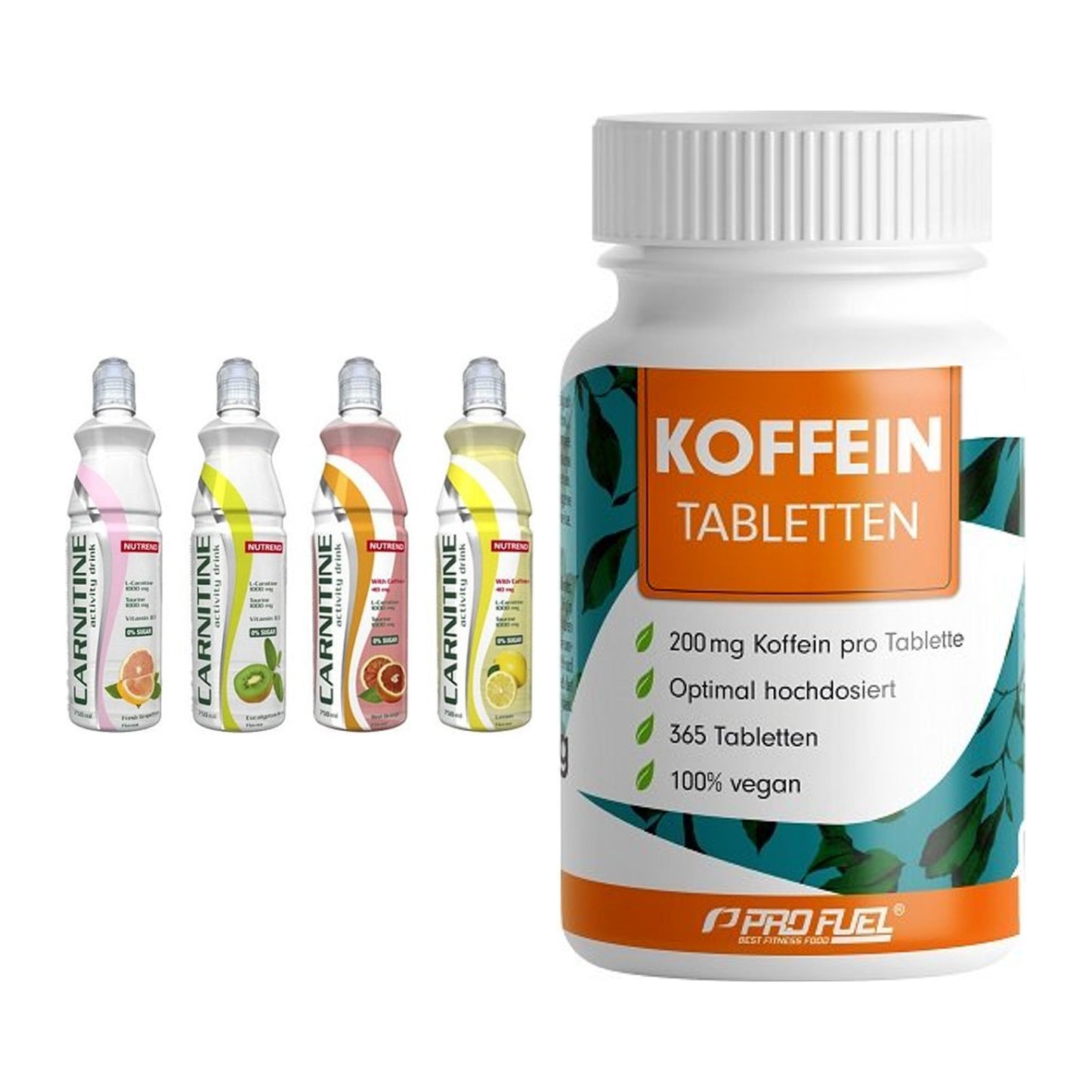 Cardio-Duo: Nutrend Activity + ProFuel Koffein (200mg) – alle enthaltenen Artikel