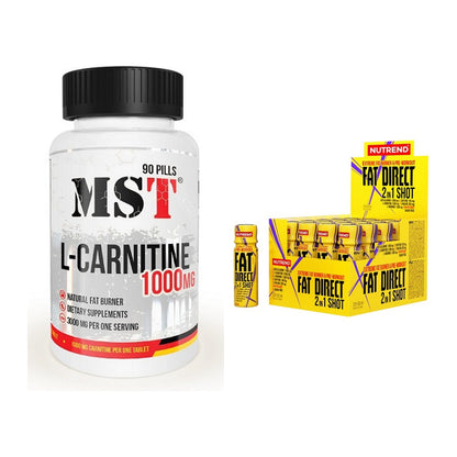 Cardio-Duo: MST L-Carnitine 1000 (90 Tabl.) + Nutrend Fat Direct Shot – alle enthaltenen Artikel
