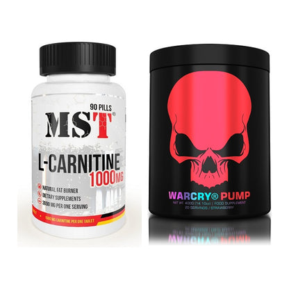 Cardio-Duo: MST L-Carnitine 1000 (90 + Genius Nutrition Warcry – alle enthaltenen Artikel