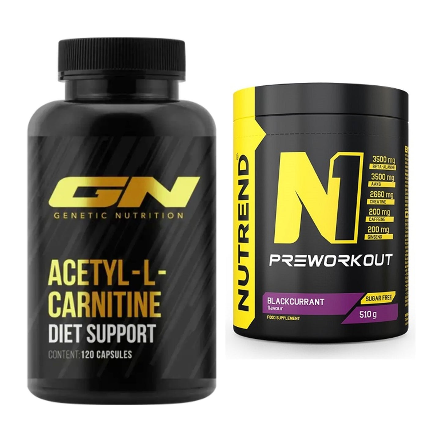 Cardio-Duo: GN Acetyl L-Carnitin + Nutrend N1 Preworkout – alle enthaltenen Artikel