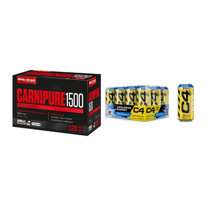 Cardio-Duo: Body Attack Carnipure 1500 + Cellucor C4 Energy – alle enthaltenen Artikel