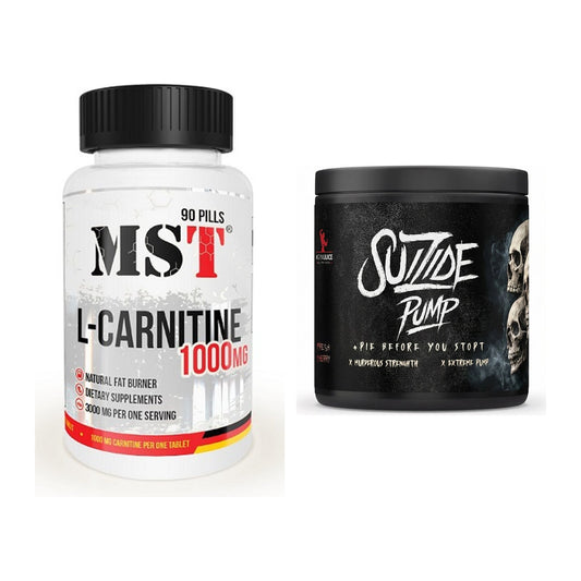Cardio-Duo: MST L-Carnitine 1000 (90 Tabl.) + #GYMJUICE SUIZIDE PUMP – alle enthaltenen Artikel