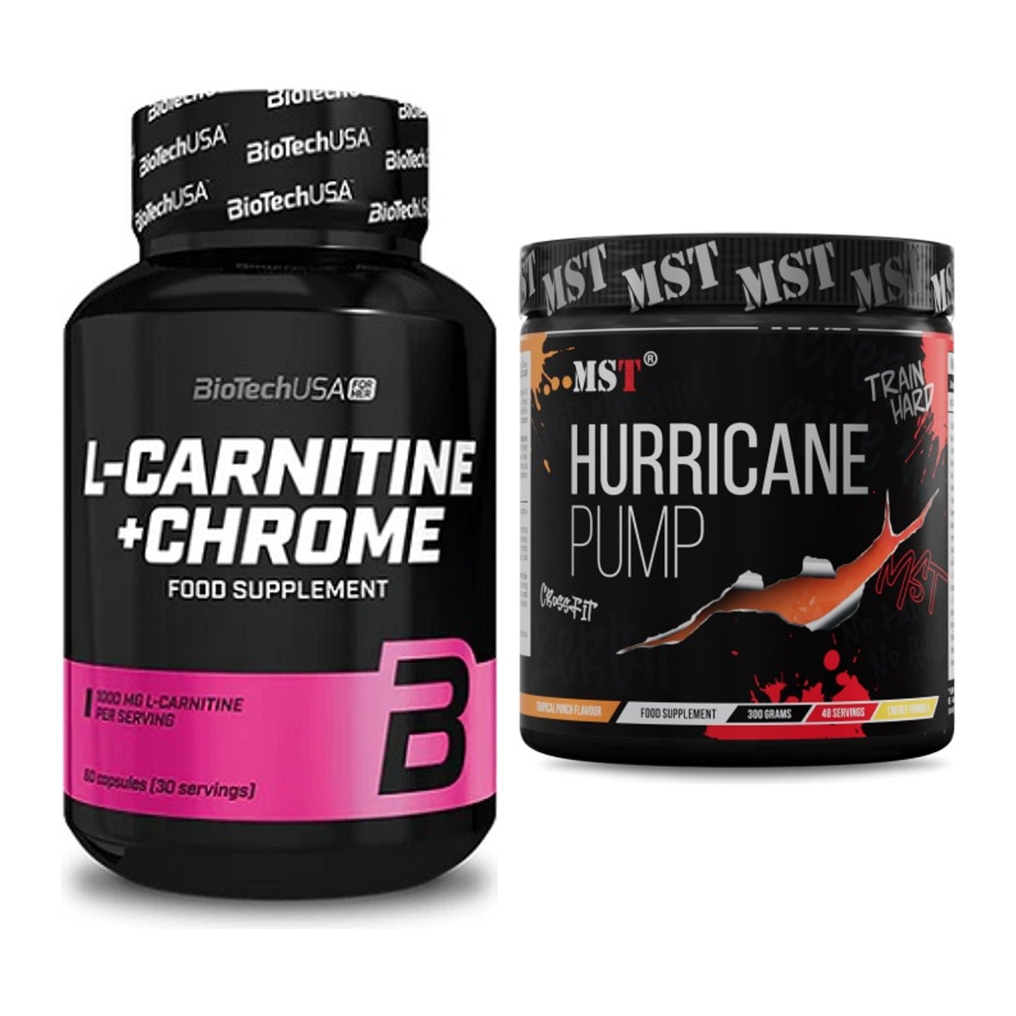 Cardio-Duo: BioTech L-Carnitine + Chrome + MST Hurricane Pump – alle enthaltenen Artikel