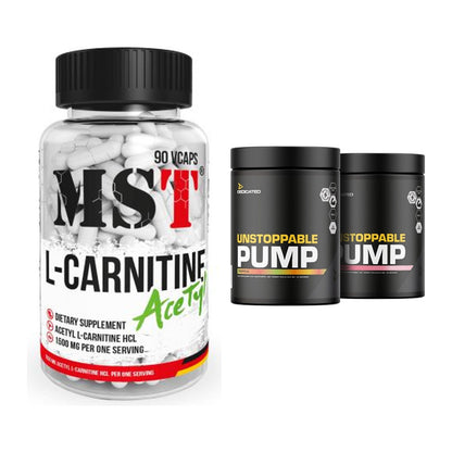 Cardio-Duo: MST L-Carnitine Acetyle + Dedicated Unstoppable Pump – alle enthaltenen Artikel