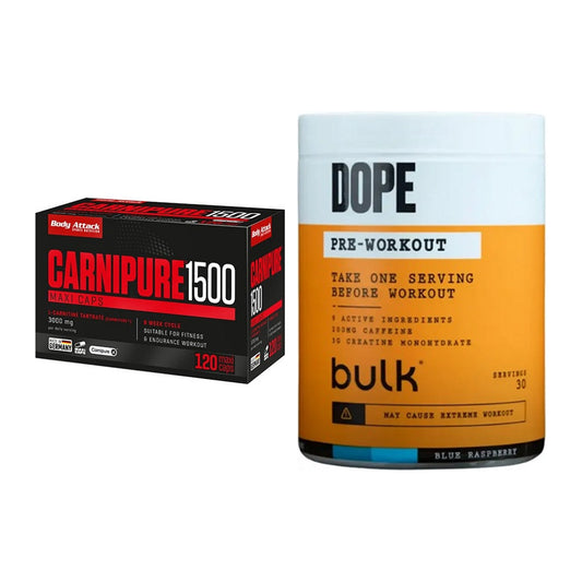 Cardio-Duo: Body Attack Carnipure 1500 + Bulk Dope Pre-Workout 30 – alle enthaltenen Artikel
