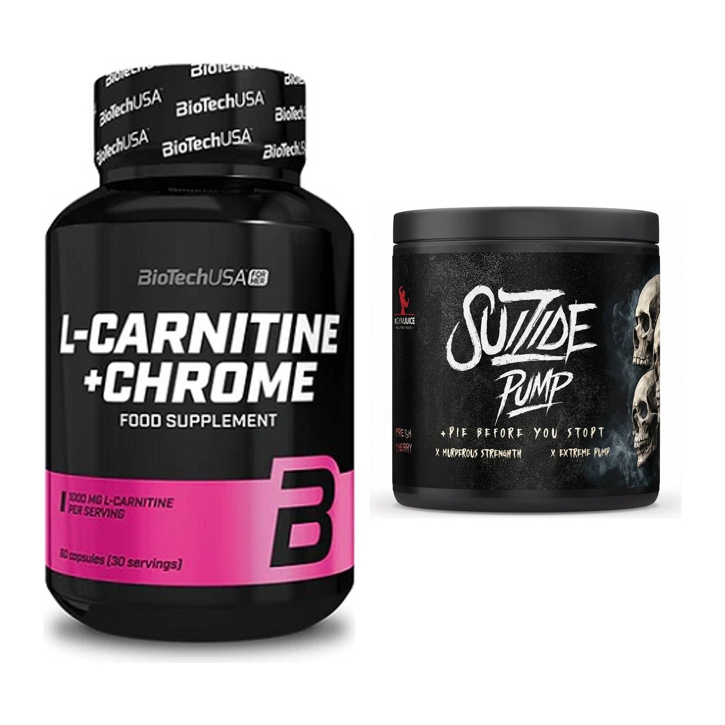 Cardio-Duo: BioTech L-Carnitine + Chrome + #GYMJUICE SUIZIDE PUMP – alle enthaltenen Artikel