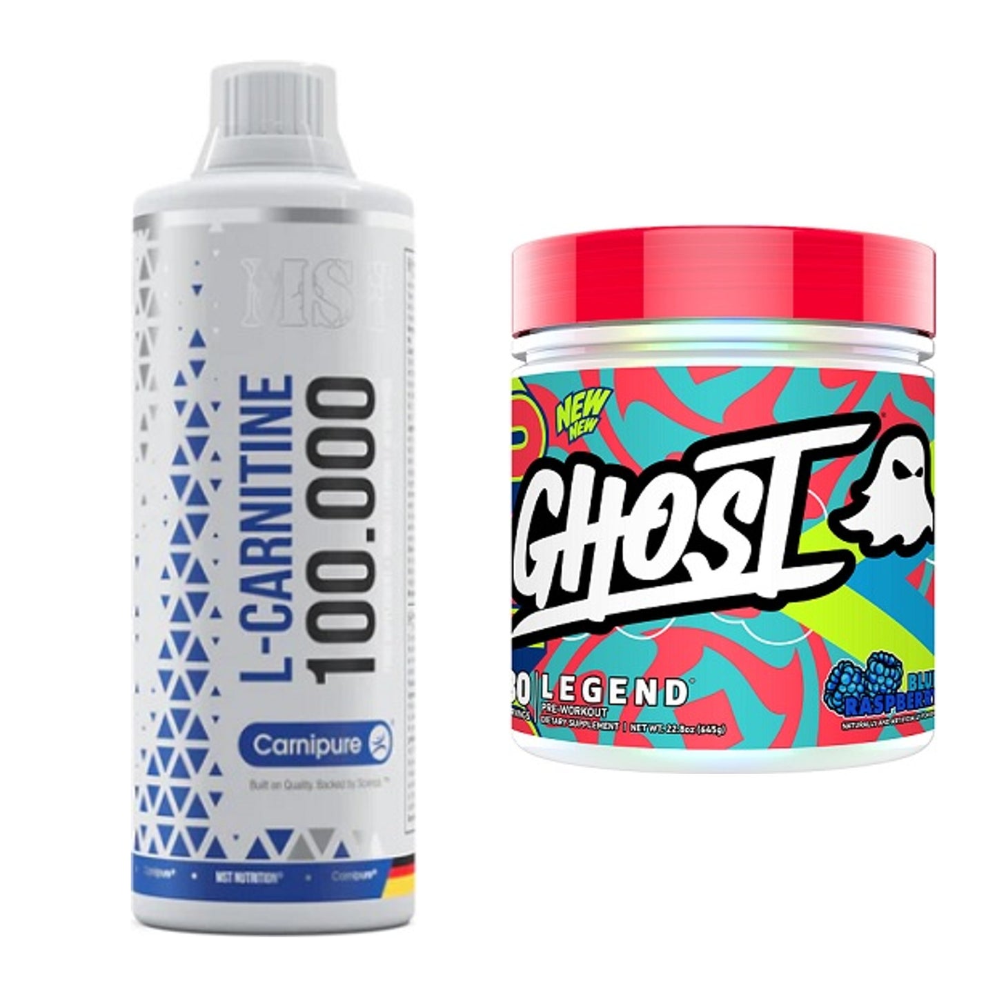 Cardio-Duo: MST L-Carnitine Carnipure + Ghost Legend V4 30 Serv. – alle enthaltenen Artikel