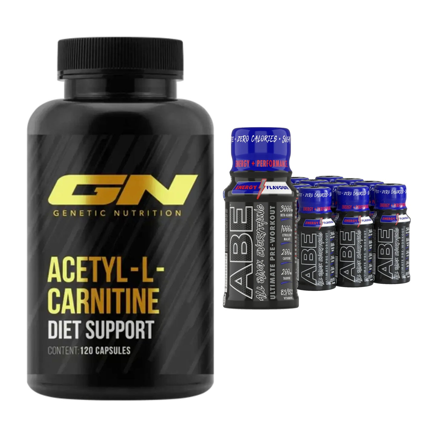 Cardio-Duo: GN Acetyl L-Carnitin + Applied ABE Pre-Workout SHOTS – alle enthaltenen Artikel