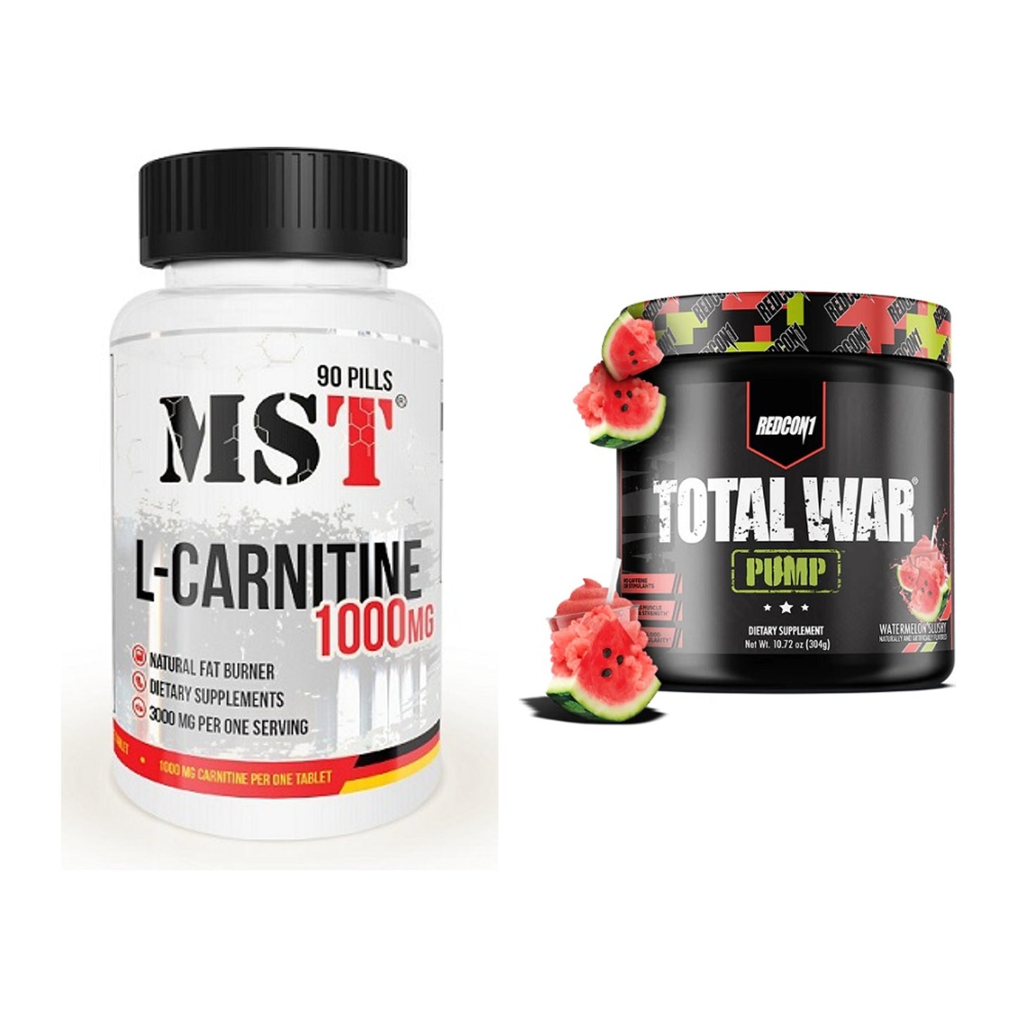 Cardio-Duo: MST L-Carnitine 1000 (90 Tabl.) + Redcon1 Total War PUMP – alle enthaltenen Artikel