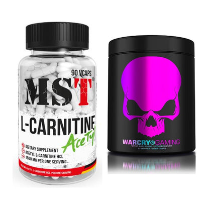 Cardio-Duo: MST L-Carnitine Acetyle + Genius Nutrition Warcry Gaming – alle enthaltenen Artikel