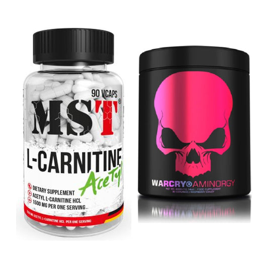 Cardio-Duo: MST L-Carnitine Acetyle + Genius Nutrition Warcry AminoRGY – alle enthaltenen Artikel