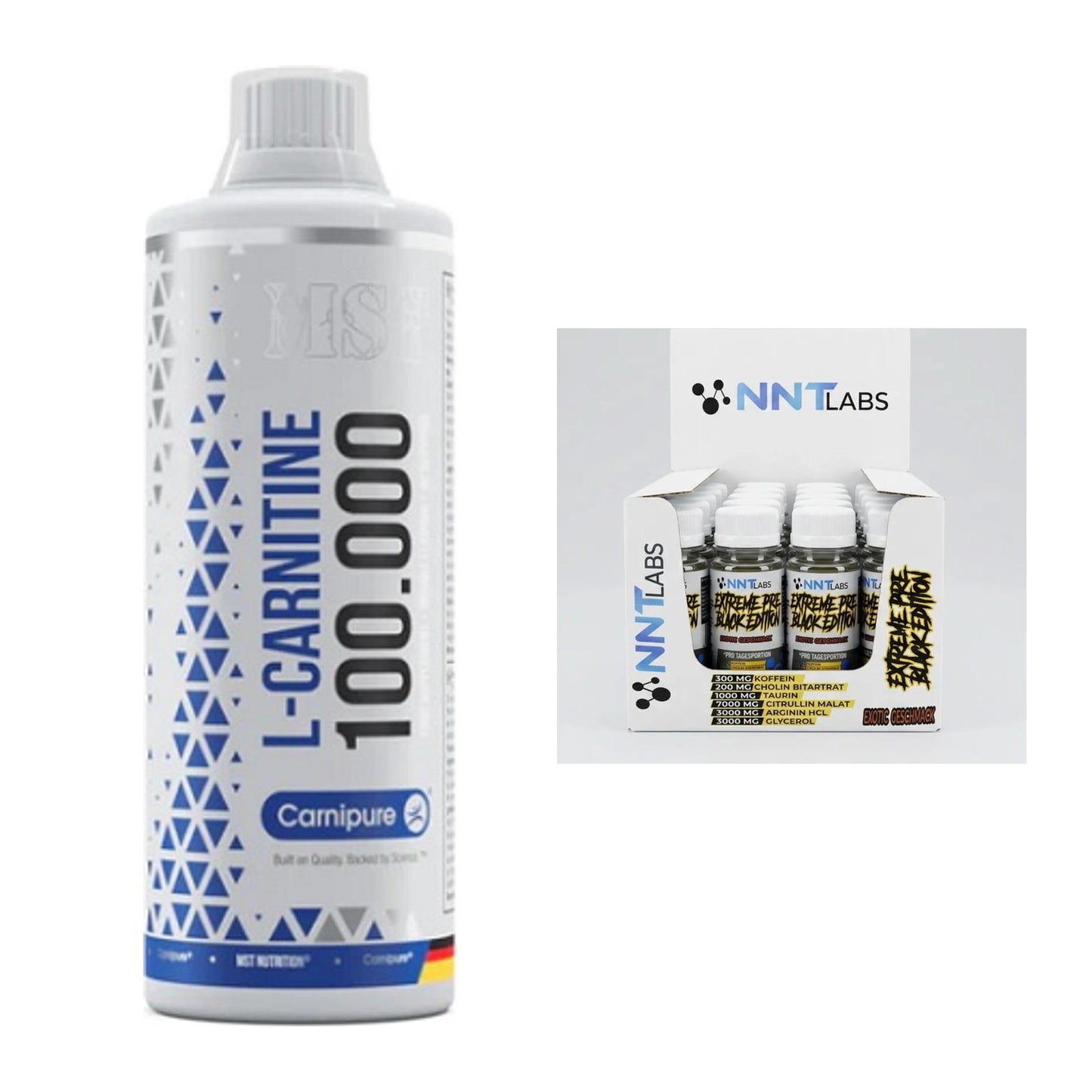 Cardio-Duo: MST L-Carnitine Carnipure + NNT Extreme Black Edition – alle enthaltenen Artikel