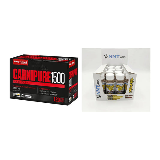 Cardio-Duo: Body Attack Carnipure 1500 + NNT Extreme Pre-Workout Shot – alle enthaltenen Artikel