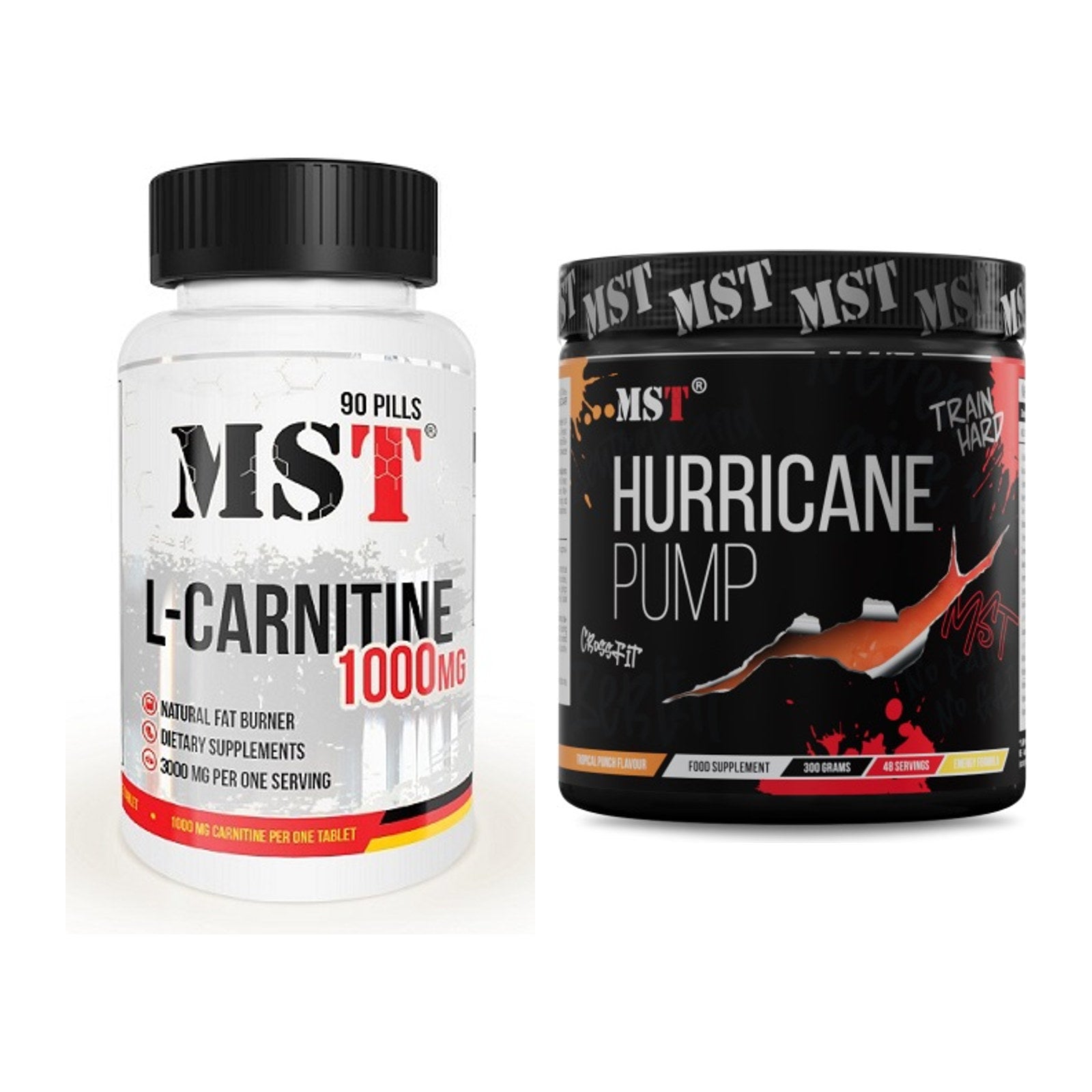 Cardio-Duo: MST L-Carnitine 1000 (90 Tabl.) + MST Hurricane Pump – alle enthaltenen Artikel