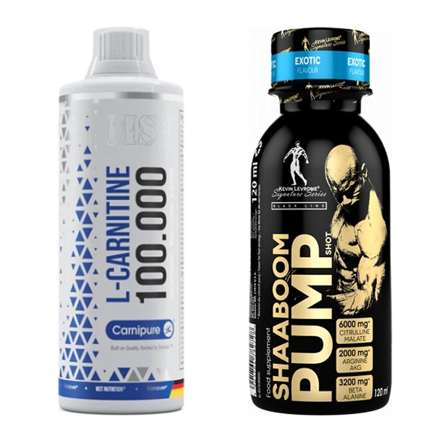 Cardio-Duo: MST L-Carnitine Carnipure + Kevin Levrone Shaaboom Pump – alle enthaltenen Artikel