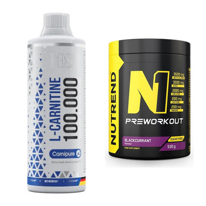Cardio-Duo: MST L-Carnitine Carnipure 100 000 + Nutrend N1 Preworkout – alle enthaltenen Artikel