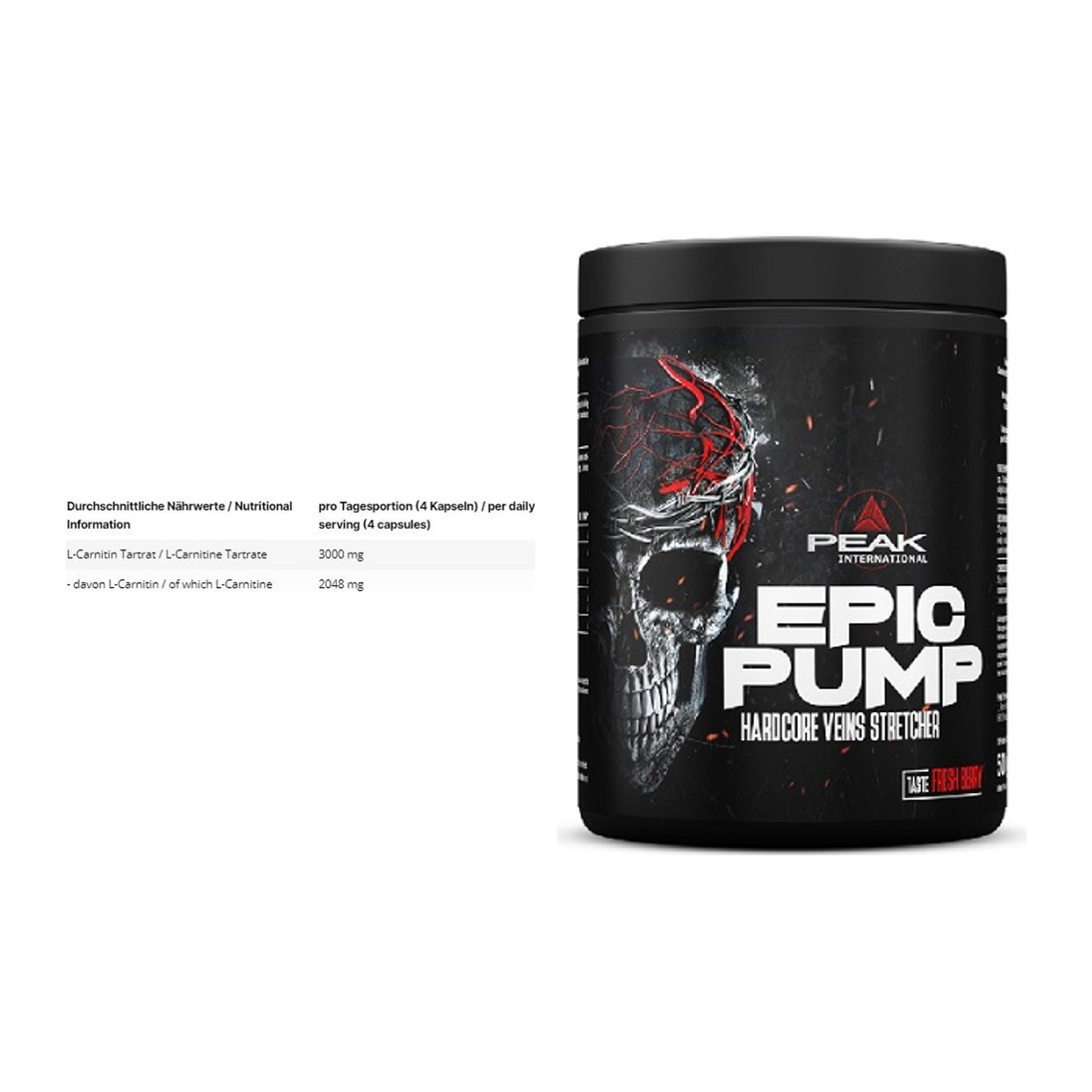 Cardio-Duo: INLEAD L-Carnitine Tartrate + Peak EPIC Pump – alle enthaltenen Artikel