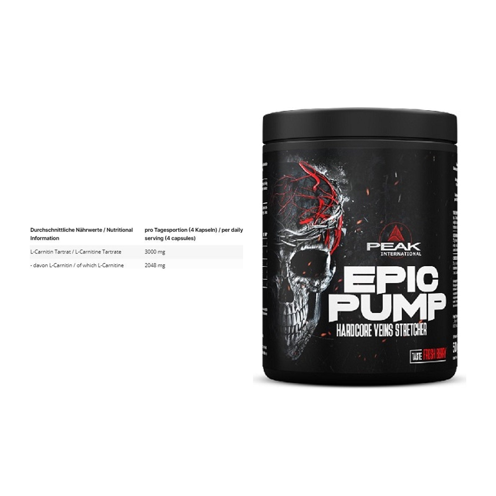 Cardio-Duo: INLEAD L-Carnitine Tartrate + Peak EPIC Pump – alle enthaltenen Artikel