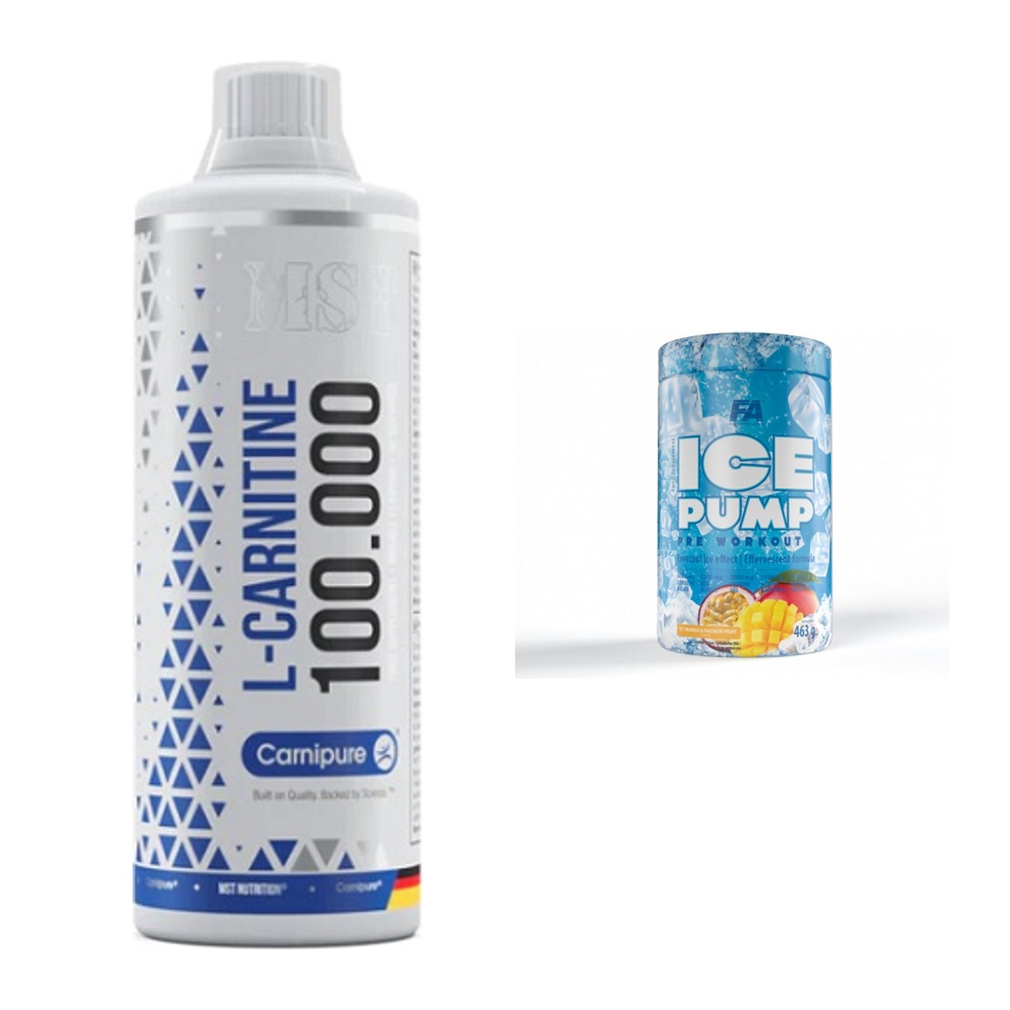 Cardio-Duo: MST L-Carnitine Carnipure + FA Nutrition ICE Pump – alle enthaltenen Artikel