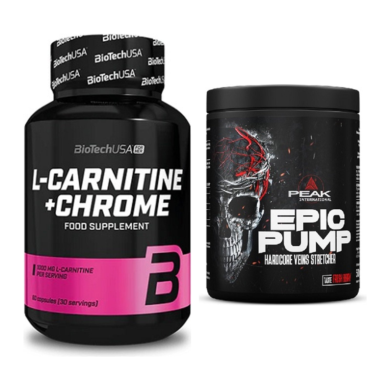 Cardio-Duo: BioTech L-Carnitine + Chrome + Peak EPIC Pump – alle enthaltenen Artikel