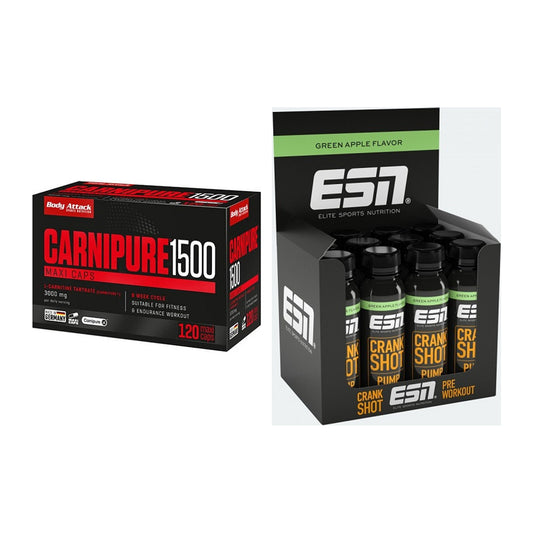Cardio-Duo: Body Attack Carnipure 1500 + ESN Crank Pump Shot – alle enthaltenen Artikel
