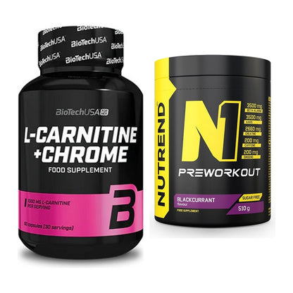 Cardio-Duo: BioTech L-Carnitine + Chrome + Nutrend N1 Preworkout – alle enthaltenen Artikel