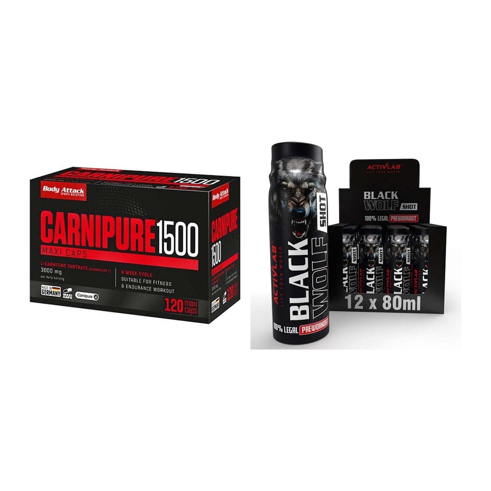 Cardio-Duo: Body Attack Carnipure 1500 + Activlab Black Wolf – alle enthaltenen Artikel